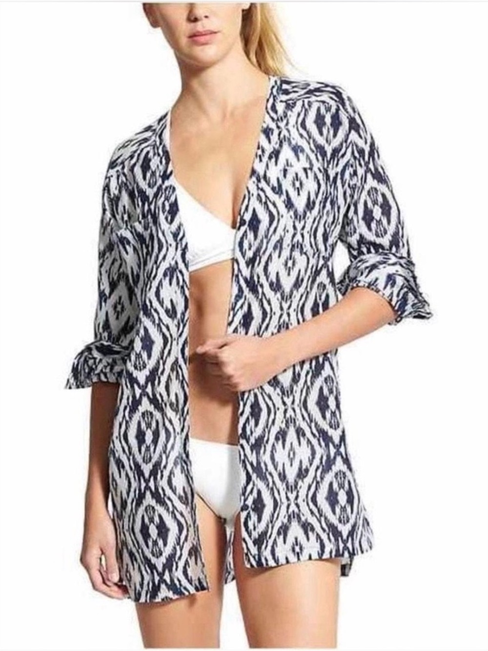 Athleta button down coverup/dress size small
